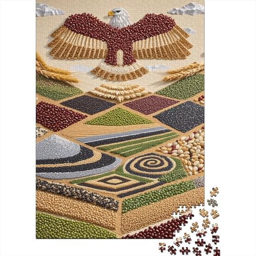 1000 Teile Seeadler Puzzle Für Erwachsene Und Kinder Holzpuzzle Pädagogisches Spiel Aus-Getreide-bestehender-Seeadler Puzzle Wohndekoration Unique Gift 1000pcs (75x50cm) von WXLWHR