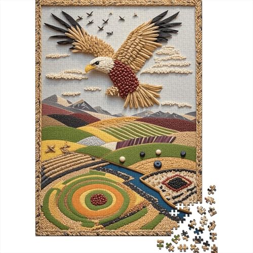 1000 Teile Seeadler Puzzle Für Erwachsene Und Kinder Holzpuzzle Pädagogisches Spiel Getreide-Collage-Seeadler Puzzle Wohndekoration Geschenk Zum Geburtstag 1000pcs (75x50cm) von WXLWHR