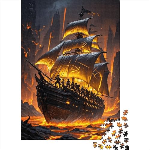 1000 Teile Segelboot Puzzle Für Erwachsene Und Kinder Holzpuzzle Pädagogisches Spiel Segelboot-Lava Puzzle Wohndekoration Geschenkideen 1000pcs (75x50cm) von WXLWHR