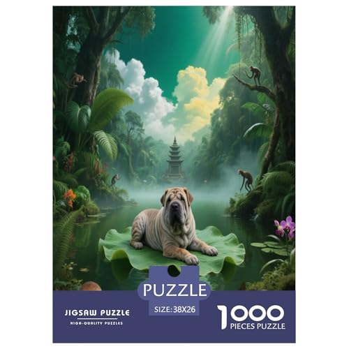 1000 Teile Shar-Pei Puzzle – Für Erwachsene, Familienspaß & Bildung, Hund Dschungel Puzzle, Dekoration, Geschenkideen 38x26cm/1000pcs 1000 Teile Shar-Pei Puzzle – Für Erwachsene, Familienspaß & Bildung, Hund Dschungel Puzzle, Dekoration, Geschenkideen 38x26cm/1000pcs von WXLWHR