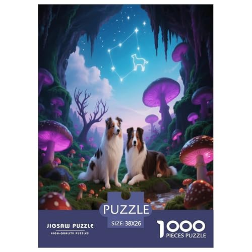 1000 Teile Shetland Sheepdog Puzzle – Für Erwachsene, Familienspaß & Lernspielzeug, Hund Pilz Puzzles, Wohnkultur, Einzigartiges Geschenk 38x26cm/1000pcs 1000 Teile Shetland Sheepdog Puzzle – Für Erwachsene, Familienspaß & Lernspielzeug, Hund Pilz Puzzles, Wohnkultur, Einzigartiges Geschenk 38x26cm/1000pcs von WXLWHR