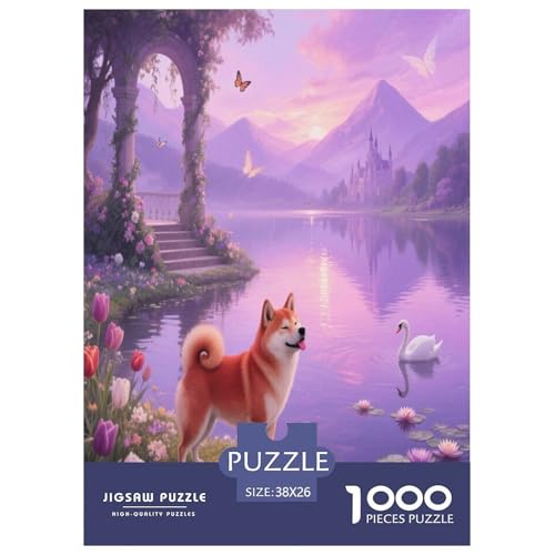 1000 Teile Shiba Inu Puzzle – Für Erwachsene, Herausforderndes Denkspiel, Garten Lakeside Puzzle, Dekoration, Einzigartiges Geschenk 38x26cm/1000pcs 1000 Teile Shiba Inu Puzzle – Für Erwachsene, Herausforderndes Denkspiel, Garten Lakeside Puzzle, Dekoration, Einzigartiges Geschenk 38x26cm/1000pcs von WXLWHR