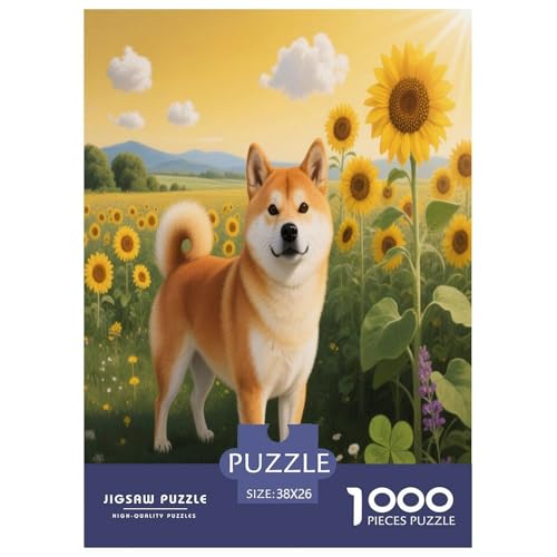 1000 Teile Shiba Inu Puzzle – Für Erwachsene, Herausforderndes Denkspiel, Sonnenblume Puzzles, Wohnkultur, Einzigartiges Geschenk 38x26cm/1000pcs 1000 Teile Shiba Inu Puzzle – Für Erwachsene, Herausforderndes Denkspiel, Sonnenblume Puzzles, Wohnkultur, Einzigartiges Geschenk 38x26cm/1000pcs von WXLWHR
