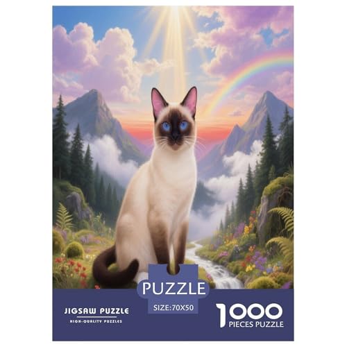 1000 Teile Siamkatze Puzzle – Für Erwachsene, Familienspaß & Bildung, Katze Waldbach Puzzles, Dekoration, Geschenk Zum Geburtstag 70x50cm/1000pcs 1000 Teile Siamkatze Puzzle – Für Erwachsene, Familienspaß & Bildung, Katze Waldbach Puzzles, Dekoration, Geschenk Zum Geburtstag 70x50cm/1000pcs von WXLWHR