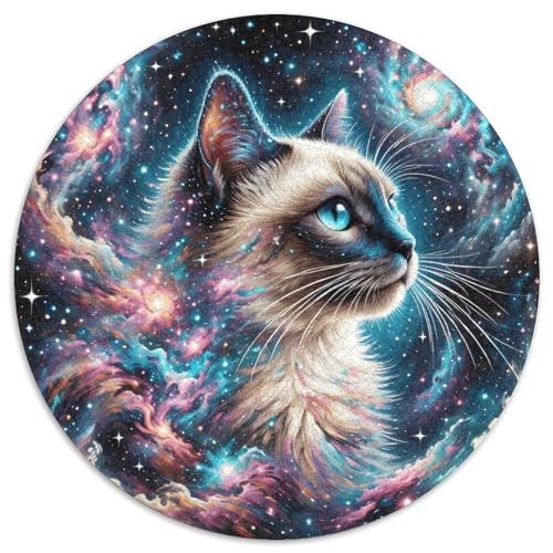 1000 Teile Siamkatze Puzzle Für Jugendliche Und Erwachsene Geschicklichkeitsspiel Siamkatze Glitzernder Nebel Puzzles Aus Karton Wohndekoration Geschenk Zu Weihnachten 1000pcs (67.5x67.5cm) von WXLWHR