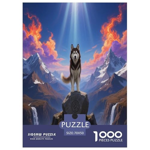 1000 Teile Sibirischer Husky Puzzle – Für Erwachsene, Familienspaß & Bildung, Hund Berge Puzzle, Wohnkultur, Geschenk Für Kinder 70x50cm/1000pcs 1000 Teile Sibirischer Husky Puzzle – Für Erwachsene, Familienspaß & Bildung, Hund Berge Puzzle, Wohnkultur, Geschenk Für Kinder 70x50cm/1000pcs von WXLWHR