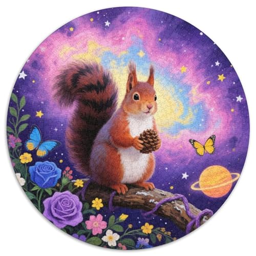1000 Teile Snow Eichhörnchen Puzzle – Für Erwachsene, Anspruchsvolles Spiel, Sternenlichtblumen Puzzle, Wohnkultur, Geschenk Zum Geburtstag 1000pcs (67.5x67.5cm) von WXLWHR