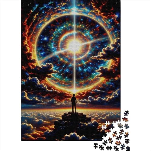 1000 Teile Sonne Puzzle Für Erwachsene Und Kinder Holzpuzzle Pädagogisches Spiel Fantasy-Bunte-Wolken Puzzle Wohndekoration Geschenk Für Kinder 1000pcs (75x50cm) von WXLWHR