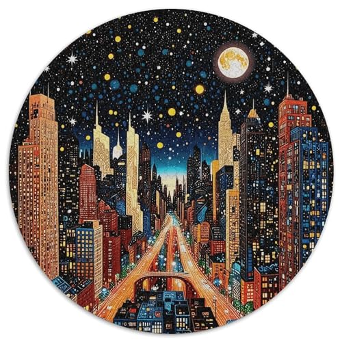 1000 Teile Stadt Puzzle Für Erwachsene Und Kinder aus Karton Pädagogisches Spiel Belebte Stadt Sternenhimmel Puzzle Wohnkultur Geschenk 1000pcs (67.5x67.5cm) von WXLWHR