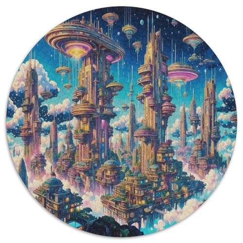 1000 Teile Stadt Puzzle Für Erwachsene Und Kinder aus Karton Pädagogisches Spiel Bunte Zukunftsstadt Puzzles Dekoration Geschenk Für Kinder 1000pcs (67.5x67.5cm) von WXLWHR