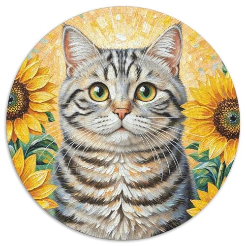 1000 Teile Tabby Puzzle Für Jugendliche Und Erwachsene Familien Spiel Tabby Sonnenblume Puzzles Aus Karton Wohndekoration Geschenk Für Erwachsene 1000pcs (67.5x67.5cm) von WXLWHR