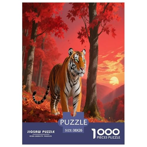 1000 Teile Tiger Puzzle – Für Erwachsene, Herausforderndes Denkspiel, Maple Wald Valley Puzzles, Dekoration, Geschenkideen 38x26cm/1000pcs 1000 Teile Tiger Puzzle – Für Erwachsene, Herausforderndes Denkspiel, Maple Wald Valley Puzzles, Dekoration, Geschenkideen 38x26cm/1000pcs von WXLWHR