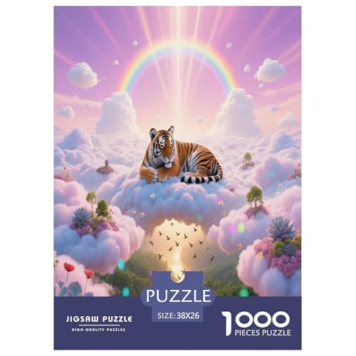 1000 Teile Tiger Puzzle – Für Erwachsene, Herausforderndes Denkspiel, Traumwolken Puzzle, Wohnkultur, Einzigartiges Geschenk 38x26cm/1000pcs 1000 Teile Tiger Puzzle – Für Erwachsene, Herausforderndes Denkspiel, Traumwolken Puzzle, Wohnkultur, Einzigartiges Geschenk 38x26cm/1000pcs von WXLWHR