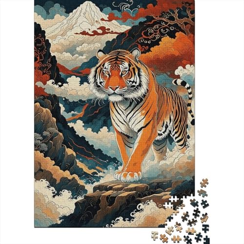 1000 Teile Tiger Puzzle Für Erwachsene Und Kinder Holzpuzzle Pädagogisches Spiel Tiger-Berggipfel-Baum Puzzles Wohndekoration Geschenk Für Kinder 1000pcs (75x50cm) von WXLWHR