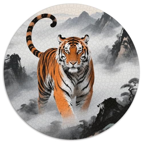 1000 Teile Tiger Puzzle Für Erwachsene Und Kinder aus Karton Pädagogisches Spiel Tiger Berge Nebel Puzzles Wohnkultur Einzigartiges Geschenk 1000pcs (67.5x67.5cm) von WXLWHR