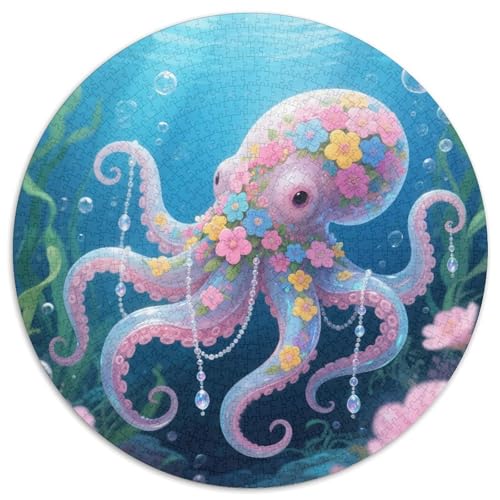 1000 Teile Tintenfisch Puzzle Für Erwachsene Und Kinder aus Karton Geduldspiel Oktopus Blumen Pflanzen Puzzles Wohnkultur Geschenk Für Kinder 1000pcs (67.5x67.5cm) von WXLWHR