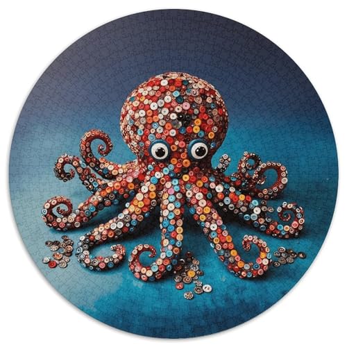 1000 Teile Tintenfisch Puzzle Für Erwachsene Und Kinder aus Karton Pädagogisches Spiel Knopf Oktopus Puzzles Dekoration Geschenk Für Erwachsene 1000pcs (67.5x67.5cm) von WXLWHR