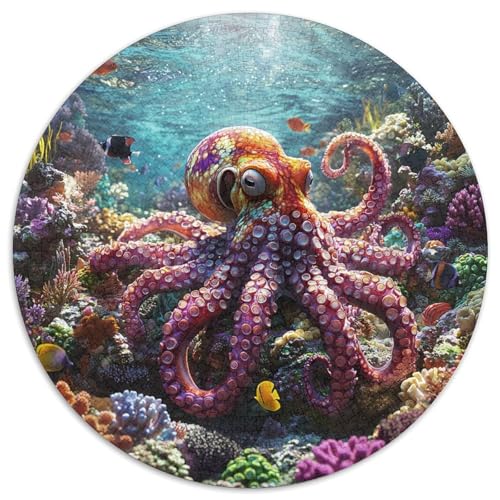 1000 Teile Tintenfisch Puzzle Für Erwachsene Und Kinder aus Karton Pädagogisches Spiel Oktopus Meeresboden Puzzle Wohnkultur Geschenk Für Kinder 1000pcs (67.5x67.5cm) von WXLWHR