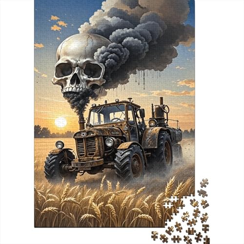 1000 Teile Traktor Puzzle Für Erwachsene Und Kinder Holzpuzzle Geduldspiel RosTiger-Traktor-Weizenfeld Puzzles Wohndekoration Geschenk Zu Weihnachten 1000pcs (75x50cm) von WXLWHR