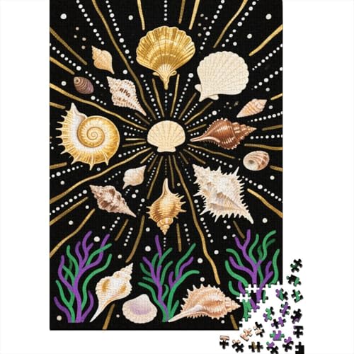 1000 Teile Verschiedenes Puzzle Für Erwachsene Und Kinder Holzpuzzle Geduldspiel Verschiedene-Muscheln-Schnecke Puzzles Wohndekoration Geschenk Zu Weihnachten 1000pcs (75x50cm) von WXLWHR