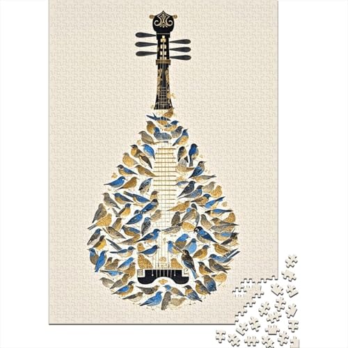1000 Teile Vogel Puzzle Für Erwachsene Und Kinder Holzpuzzle Geduldspiel Vögel-Guzheng-formend Puzzle Wohndekoration Geschenk Zum Geburtstag 1000pcs (75x50cm) von WXLWHR