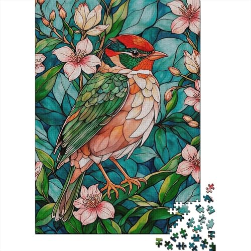 1000 Teile Vogel Puzzle Für Erwachsene Und Kinder Holzpuzzle Geduldspiel Vogel-grüne-Blätter-Blumen Puzzles Wohndekoration Geschenk Zum Geburtstag 1000pcs (75x50cm) von WXLWHR