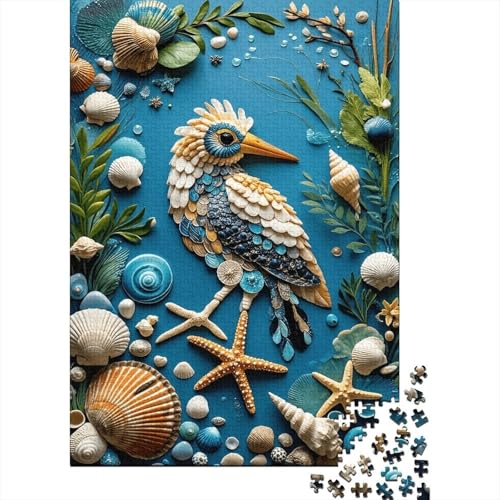 1000 Teile Vogel Puzzle Für Erwachsene Und Kinder Holzpuzzle Pädagogisches Spiel Aus-Muscheln-bestehender-Vogel Puzzle Wohndekoration Geschenk Zum Geburtstag 1000pcs (75x50cm) von WXLWHR