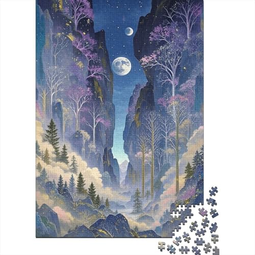1000 Teile Wald Puzzle Für Erwachsene Und Kinder Holzpuzzle Pädagogisches Spiel Sternenwald-Traumtal Puzzle Wohndekoration Geschenk Für Kinder 1000pcs (75x50cm) von WXLWHR