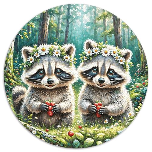 1000 Teile Waschbärs Puzzle Für Jugendliche Und Erwachsene Geschicklichkeitsspiel Zwei Waschbären Wald Puzzles Aus Karton Wohndekoration Geschenk Zu Weihnachten 1000pcs (67.5x67.5cm) von WXLWHR