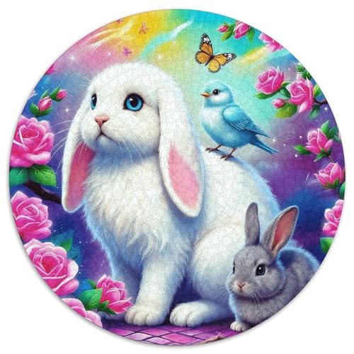 1000 Teile Weißes Widderkaninchen Puzzle – Für Erwachsene, Familienspaß & Gemeinsames Spiel, Blumen Puzzle, Dekoration, Einzigartiges Geschenk 1000pcs (67.5x67.5cm) von WXLWHR