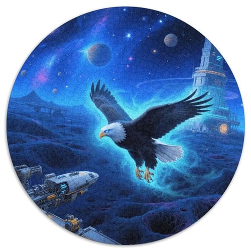 1000 Teile Weißkopfseeadler Puzzle Für Jugendliche Und Erwachsene Herausforderung Spiel Weißkopfseeadler Weltraum Puzzles Aus Karton Wohndekoration Geschenk Für Kinder 1000pcs (67.5x67.5cm) von WXLWHR