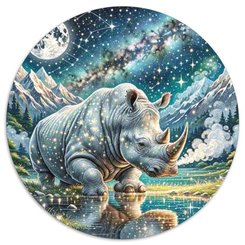 1000 Teile White Nashorn Puzzle Für Erwachsene Und Kinder Schwieriges Spiel Familien Spiel Puzzles Aus Karton Wohndekoration Geschenk Für Erwachsene 1000pcs (67.5x67.5cm) von WXLWHR