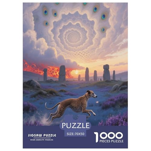 1000 Teile Windhund Puzzle – Für Erwachsene, Familienspaß & Bildung, Hund Blumenmeer Puzzle, Dekoration, Einzigartiges Geschenk 70x50cm/1000pcs von WXLWHR
