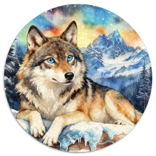 1000 Teile Wolf Puzzle – Für Erwachsene, Familienspaß & Gemeinsames Spiel, Ice Snow Berge Puzzle, Dekoration, Geschenk Für Erwachsene 1000pcs (67.5x67.5cm) von WXLWHR
