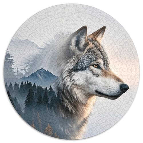 1000 Teile Wolf Puzzle Für Erwachsene Und Kinder aus Karton Pädagogisches Spiel Wald Berge Wolf Puzzles Dekoration Geschenk Für Erwachsene 1000pcs (67.5x67.5cm) von WXLWHR