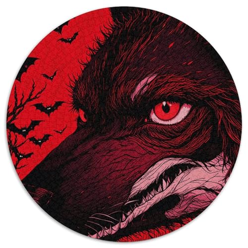 1000 Teile Wolf Puzzle Für Erwachsene Und Kinder aus Karton Pädagogisches Spiel Wolf Fledermaus Puzzles Dekoration Einzigartiges Geschenk 1000pcs (67.5x67.5cm) von WXLWHR