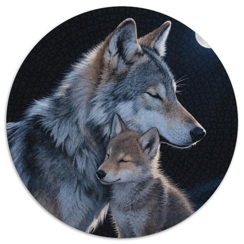 1000 Teile Wolf Puzzle Für Jugendliche Und Erwachsene Geduldspiel Wolf Und Junges Puzzles Aus Karton Wohndekoration Geschenkideen 1000pcs (67.5x67.5cm) von WXLWHR