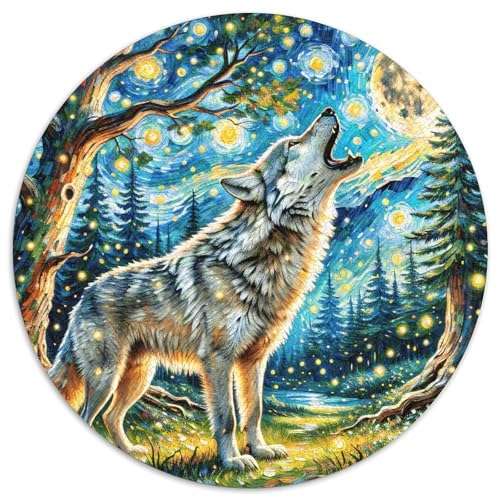 1000 Teile Wolf Puzzle Für Jugendliche Und Erwachsene Geschicklichkeitsspiel Wolf Wald Mondlicht Puzzles Aus Karton Wohndekoration Geschenk Für Kinder 1000pcs (67.5x67.5cm) von WXLWHR