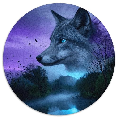 1000 Teile Wolfskopf Puzzle – Für Erwachsene, Familienspaß & Gemeinsames Spiel, Waldgeheimreich Puzzles, Wohnkultur, Geschenk Für Kinder 1000pcs (67.5x67.5cm) von WXLWHR