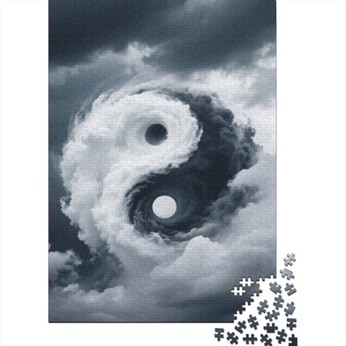 1000 Teile Yinyang Puzzle Für Erwachsene Und Kinder Holzpuzzle Pädagogisches Spiel Taiji-Wolken Puzzles Wohndekoration Geschenk Für Kinder 1000pcs (75x50cm) von WXLWHR