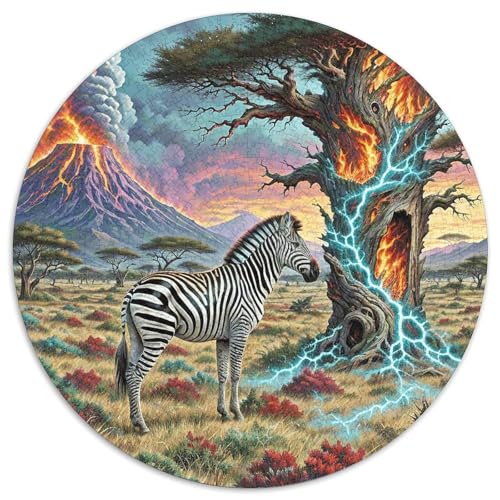 1000 Teile Zebra Puzzle Für Jugendliche Und Erwachsene Geduldspiel Zebrabaum Vulkan Puzzle Aus Karton Wohndekoration Geschenkideen 1000pcs (67.5x67.5cm) von WXLWHR