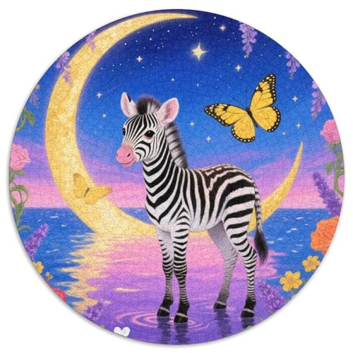 1000 Teile Zebrafohlen Puzzle – Für Erwachsene, Anspruchsvolles Spiel, Blume Halbmond Puzzle, Dekoration, Geschenkideen 1000pcs (67.5x67.5cm) von WXLWHR