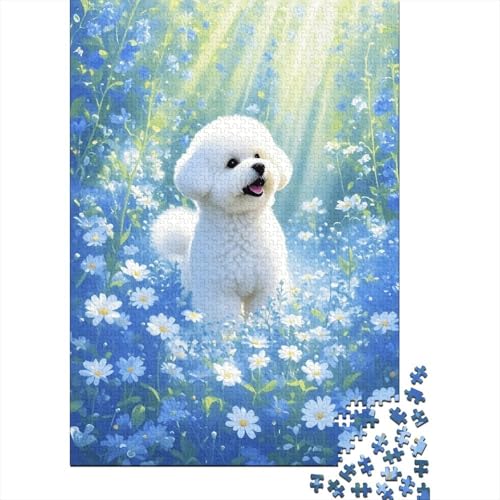 Bichon Frisé Laub Sonnenlicht Puzzle 1000 Teile Holzspielzeug, Erwachsene & Kinder Ab 14 Jahren, Klassische Puzzles, Legespiel, Moderne Wohnkultur, Geschenkideen 1000pcs (75x50cm) von WXLWHR