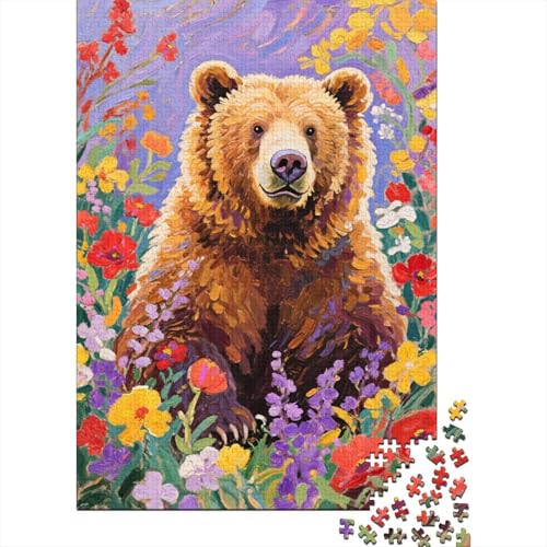 Braunbär Laub Puzzle 1000 Teile Holzspielzeug, Jugendliche & Erwachsene, Klassische Puzzles, Schwer, Wohnkultur, Geschenkideen 1000pcs (75x50cm) von WXLWHR