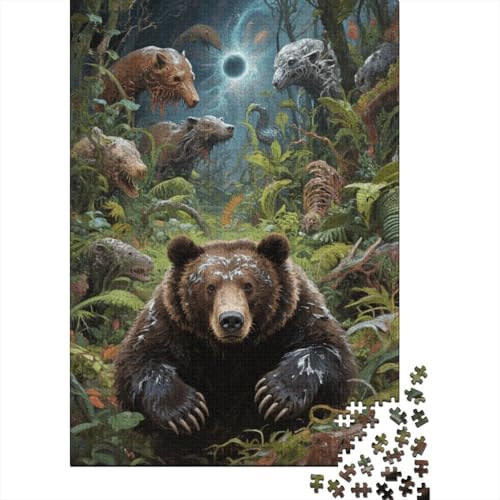Braunbär Präriemonster Puzzle 1000 Teile Holzspielzeug, Jugendliche & Erwachsene, Klassische Puzzles, Lernspiel, Wohnkultur, Geschenk 1000pcs (75x50cm) von WXLWHR