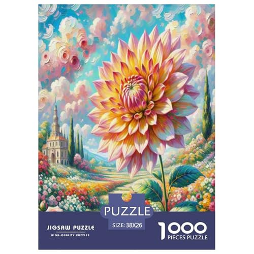 Dahlia Puzzle 1000 Teile Schwer Puzzle Spielzeug Pädagogisches Spiel Impossible Herausforderung Spielzeug Für Erwachsene Kinder 38x26cm/1000pcs von WXLWHR