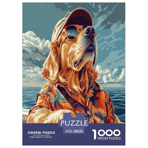 Der Labrador Retriever Puzzles 1000 Teile Schwer Puzzle Spielzeug Lernspiel Impossible Herausforderungsspielzeug Für Erwachsene Kinder 38x26cm/1000pcs von WXLWHR