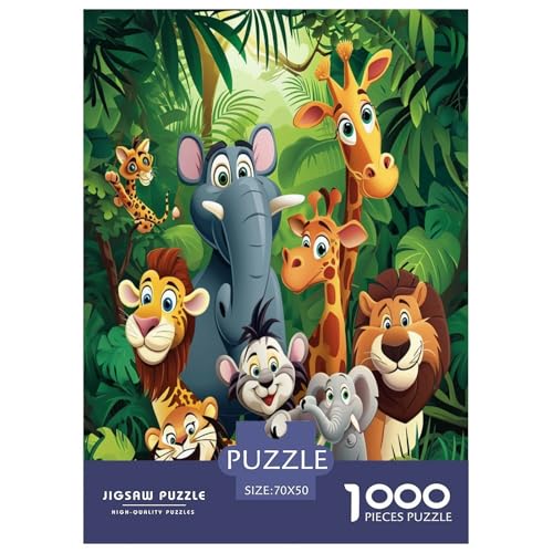 Dschungeltiere Puzzle 1000-teilige Schwer Puzzle Spielzeug Pädagogisches Spiel Impossible Herausforderungsspielzeug Für Erwachsene Kinder 70x50cm/1000pcs von WXLWHR
