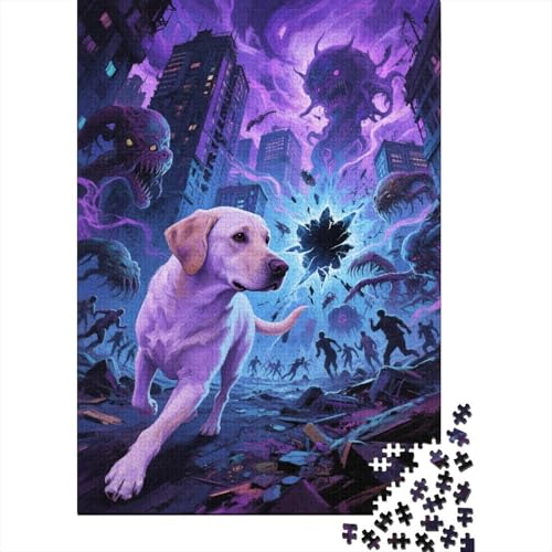 Labrador Stadtmonster Puzzle 1000 Teile Holzspielzeug, Erwachsene & Kinder Ab 14 Jahren, Klassische Puzzles, Legespiel, Moderne Wohnkultur, Einzigartiges Geschenk 1000pcs (75x50cm) von WXLWHR