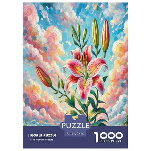 Lilie Puzzle 1000 Teile Schwer Puzzle Spielzeug Lernspiel Impossible Herausforderungsspielzeug Für Erwachsene Und Kinder Ab 14 Jahren 70x50cm/1000pcs von WXLWHR
